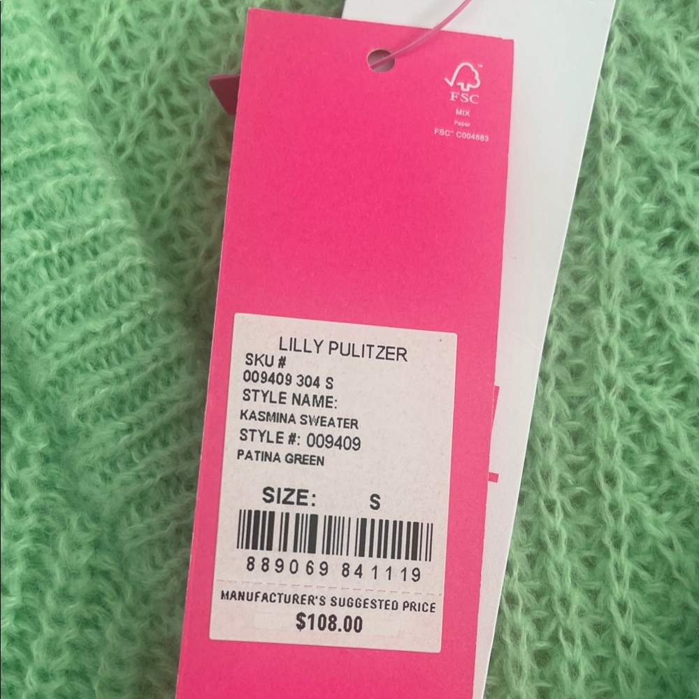 Lilly Pulitzer Light Green V-Neck Sweater - Picture 3 of 6